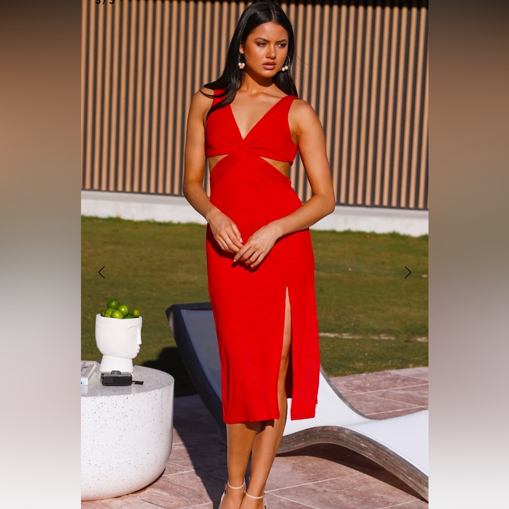 Hello Molly: Barista Blend Midi Dress - Red - Size Small